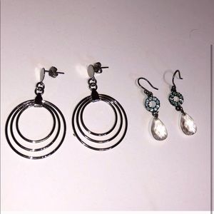 SALE! 🛑 Pair of Silver Hoops & Drop Earrings